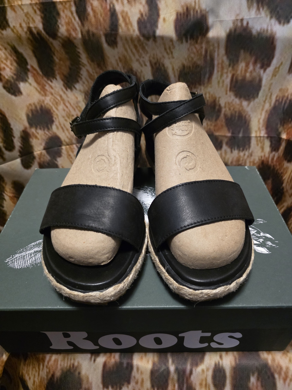 Roots The St. Tropez Tribe Leather Platform Espadrille Sandals - Size 38 / 7.5